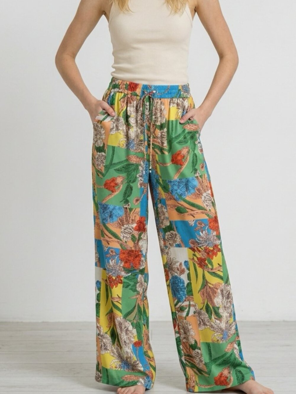 Current Air Floral Patchwork Trousers Size Small